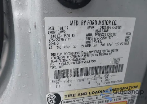 2017 Ford Expedition Limited из США, поврежденный, VIN 1FMJU2AT2HEA53158